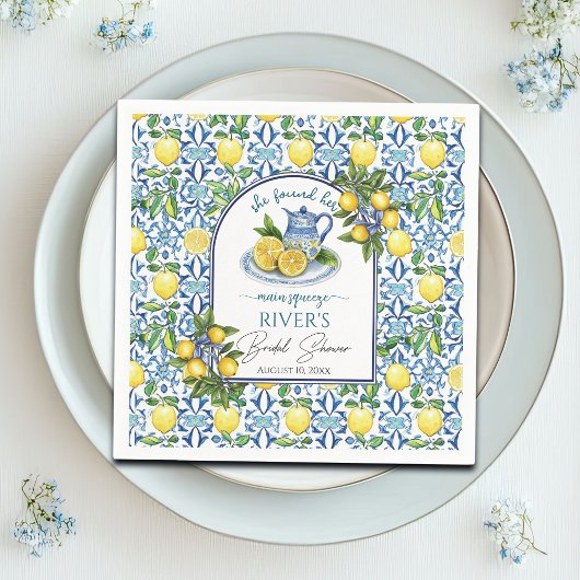 Sie fand ihr Haupt-Squeeze-Brautparty Serviette