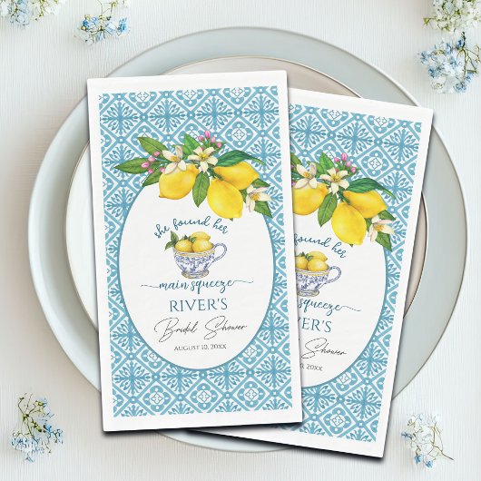 Sie fand ihr Haupt-Squeeze-Brautparty Serviette