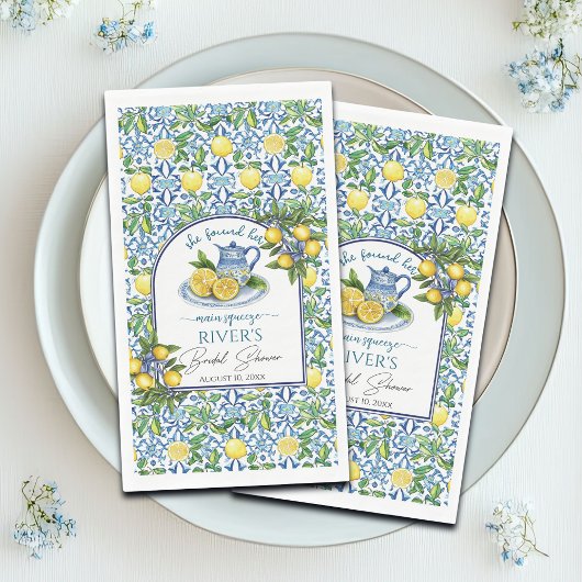 Sie fand ihr Haupt-Squeeze-Brautparty Serviette