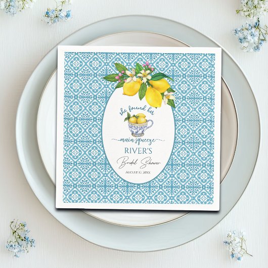 Sie fand ihr Haupt-Squeeze-Brautparty Serviette