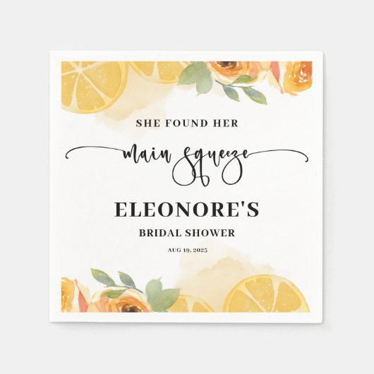 Sie fand ihr Haupt-Squeeze-Brautparty Serviette (Vorderseite)