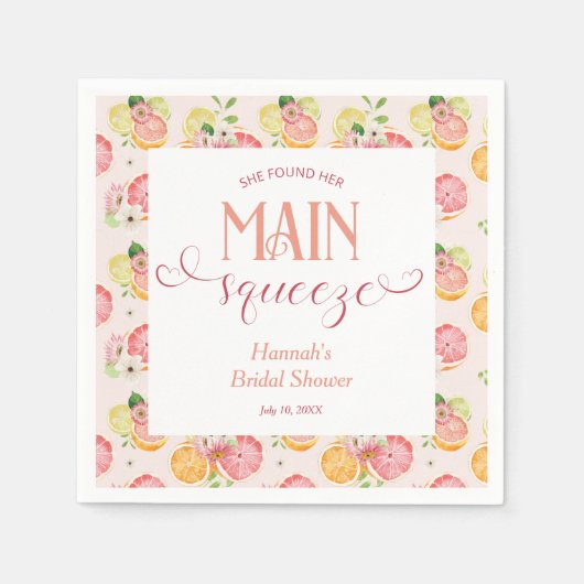 Sie fand ihr Haupt-Squeeze-Brautparty Serviette (Vorderseite)