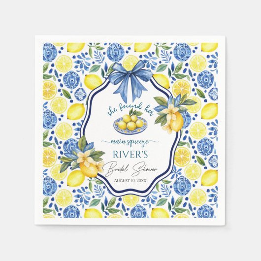 Sie fand ihr Haupt-Squeeze-Brautparty Serviette (Vorderseite)