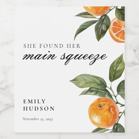 Sie fand ihr Haupt-Squeeze-Brautparty Weinetikett (Einzelnes Label)