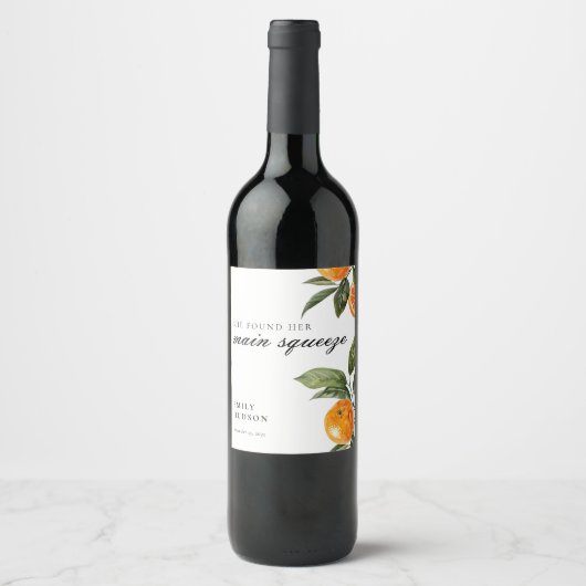 Sie fand ihr Haupt-Squeeze-Brautparty Weinetikett (Vorderseite)