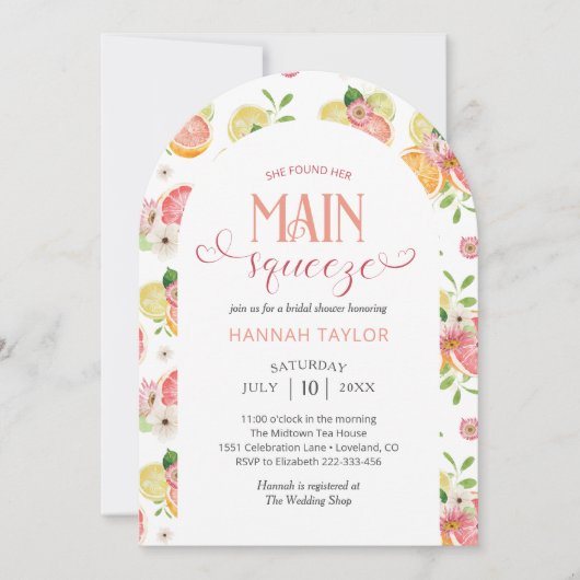 Sie fand ihr Haupt-Squeeze-Citrus-Brautparty Einladung (Vorderseite)