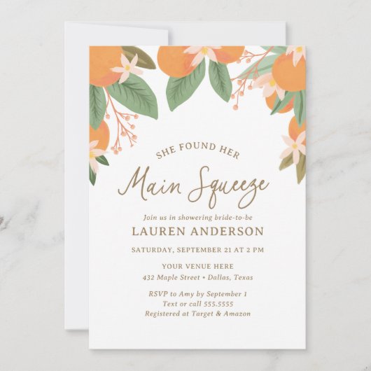 Sie fand ihr Haupt-Squeeze-Citrus-Brautparty Einladung (Vorderseite)