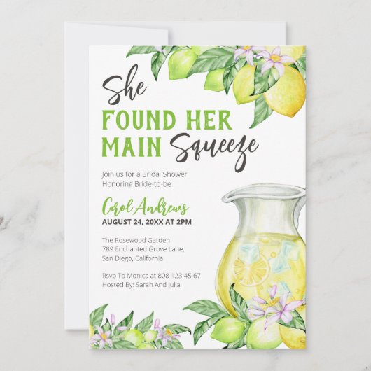 Sie fand ihr Haupt-Squeeze-Citrus-Brautparty Einladung (Vorderseite)