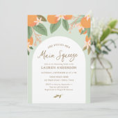 Sie fand ihr Haupt-Squeeze-Citrus-Brautparty Einladung (Stehend Vorderseite)