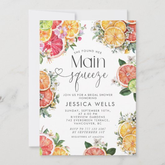 Sie fand ihr Haupt-Squeeze-Citrus-Brautparty Einladung (Vorderseite)