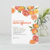 Sie fand ihr Haupt-Squeeze-Citrus-Brautparty Einladung (Stehend Vorderseite)