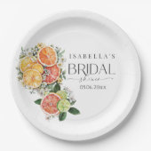 Sie fand ihr Haupt-Squeeze-Citrus-Brautparty Pappteller (Vorderseite)
