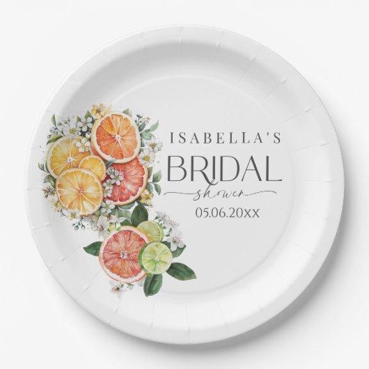 Sie fand ihr Haupt-Squeeze-Citrus-Brautparty Pappteller (Vorderseite)
