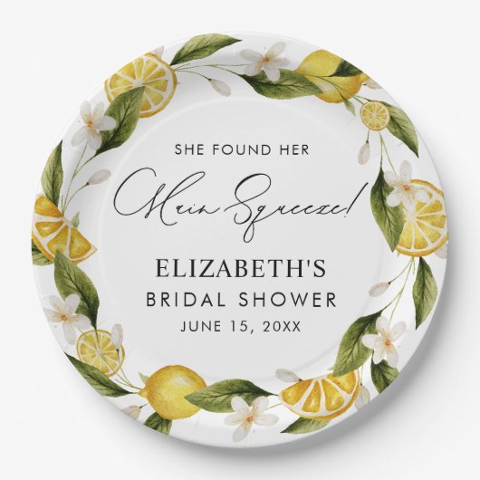 Sie fand ihr Haupt-Squeeze-Citrus-Brautparty Pappteller (Vorderseite)