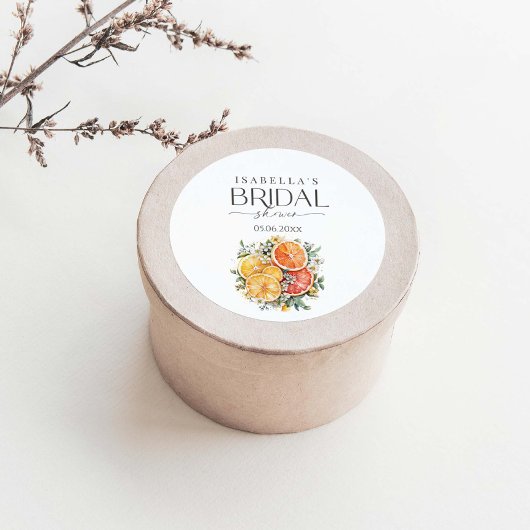 Sie fand ihr Haupt-Squeeze-Citrus-Brautparty Runder Aufkleber