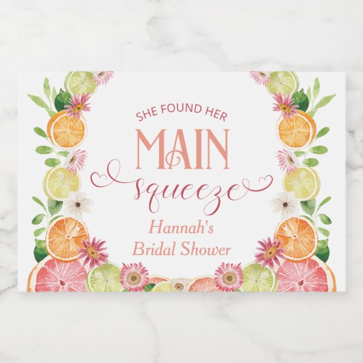 Sie fand ihr Haupt-Squeeze-Citrus-Brautparty Schaumweinetikett (Einzelnes Label)