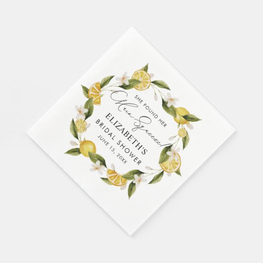 Sie fand ihr Haupt-Squeeze-Citrus-Brautparty Serviette (Ecke)