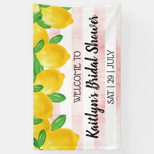 Sie fand ihr Haupt Squeeze Lemon Brautparty Banner (Vertikal)