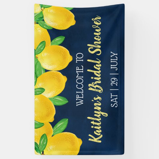 Sie fand ihr Haupt Squeeze Lemon Brautparty Banner (Vertikal)