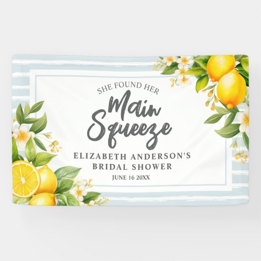 Sie fand ihr Haupt Squeeze Lemon Brautparty Banner (Horizontal)