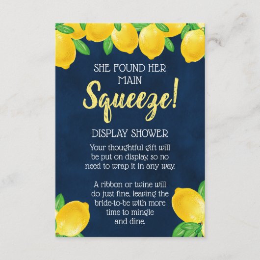 Sie fand ihr Haupt Squeeze Lemon Brautparty Begleitkarte (Vorderseite)