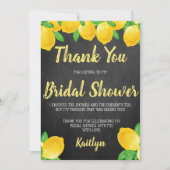 Sie fand ihr Haupt Squeeze Lemon Brautparty Dankeskarte (Vorderseite)
