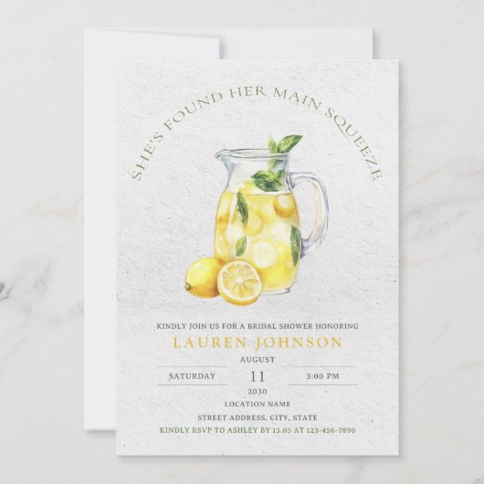 Sie fand ihr Haupt Squeeze Lemon Brautparty Einladung (Vorderseite)