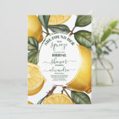 Sie fand ihr Haupt Squeeze Lemon Brautparty Einladung (Stehend Vorderseite)
