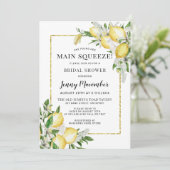 Sie fand ihr Haupt Squeeze Lemon Brautparty Einladung (Stehend Vorderseite)