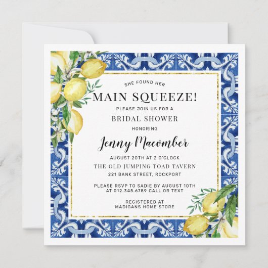 Sie fand ihr Haupt Squeeze Lemon Brautparty Einladung (Vorderseite)