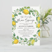 Sie fand ihr Haupt Squeeze Lemon Brautparty Einladung (Stehend Vorderseite)