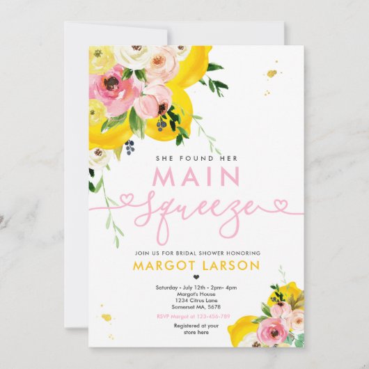 Sie fand ihr Haupt Squeeze Lemon Brautparty Einladung (Vorderseite)
