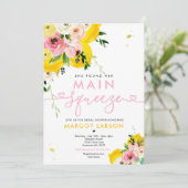Sie fand ihr Haupt Squeeze Lemon Brautparty Einladung (Stehend Vorderseite)