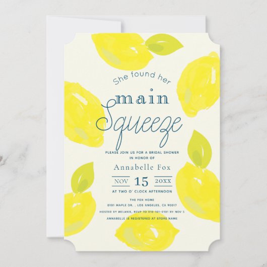 Sie fand ihr Haupt Squeeze Lemon Brautparty Einladung (Vorderseite)