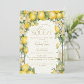 Sie fand ihr Haupt Squeeze Lemon Brautparty Einladung (Stehend Vorderseite)