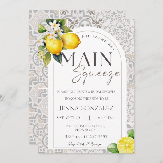 Sie fand ihr Haupt Squeeze Lemon Brautparty Einladung (Vorne/Hinten)
