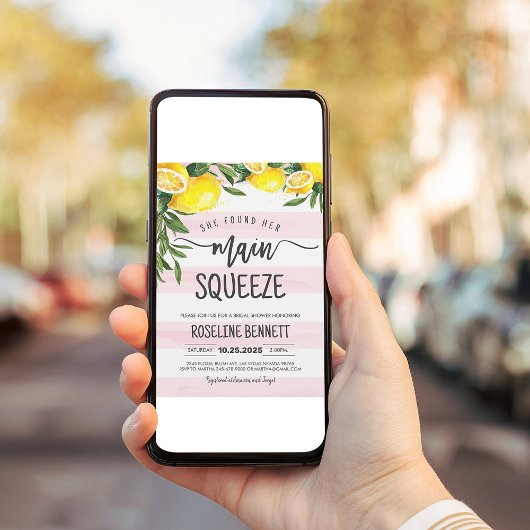Sie fand ihr Haupt Squeeze Lemon Brautparty Einladung