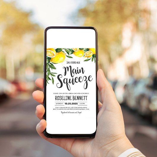 Sie fand ihr Haupt Squeeze Lemon Brautparty Einladung