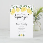 Sie fand ihr Haupt Squeeze Lemon Brautparty Einladung (Stehend Vorderseite)