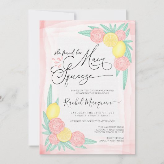 Sie fand ihr Haupt Squeeze Lemon Brautparty Einladung (Vorderseite)