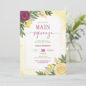 Sie fand ihr Haupt Squeeze Lemon Brautparty Einladung (Stehend Vorderseite)