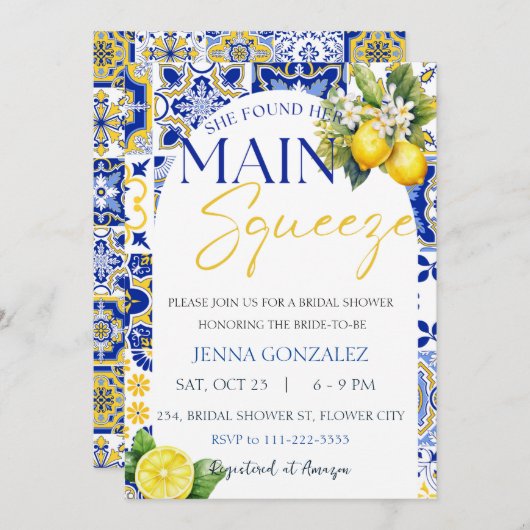 Sie fand ihr Haupt Squeeze Lemon Brautparty Einladung (Vorne/Hinten)