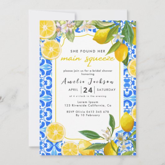 Sie fand ihr Haupt Squeeze Lemon Brautparty Einladung (Vorderseite)