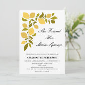 Sie fand ihr Haupt Squeeze Lemon Brautparty Einladung (Stehend Vorderseite)