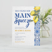Sie fand ihr Haupt Squeeze Lemon Brautparty Einladung (Stehend Vorderseite)