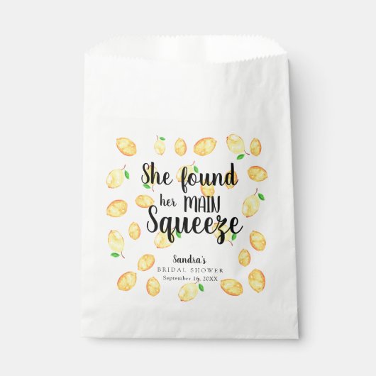 Sie fand ihr Haupt Squeeze Lemon Brautparty Geschenktütchen (Vorderseite)