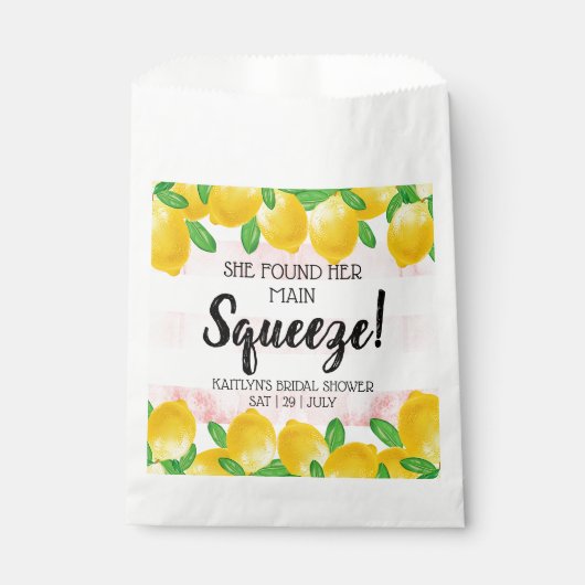 Sie fand ihr Haupt Squeeze Lemon Brautparty Geschenktütchen (Vorderseite)