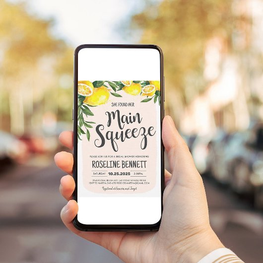 Sie fand ihr Haupt Squeeze Lemon Brautparty Inv Einladung