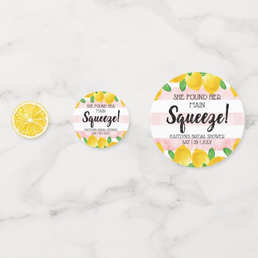 Sie fand ihr Haupt Squeeze Lemon Brautparty Konfetti (Vorderseiten)