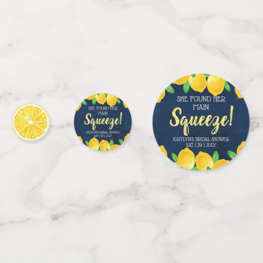 Sie fand ihr Haupt Squeeze Lemon Brautparty Konfetti (Vorderseiten)